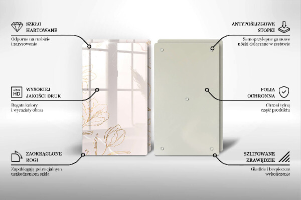 Copri piano cottura in vetro Contorni di fiori