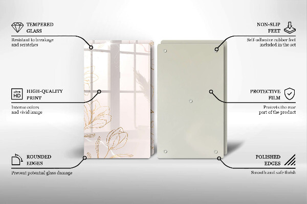 Copri piano cottura in vetro Contorni di fiori