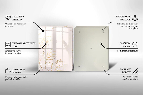 Copri piano cottura in vetro Contorni di fiori