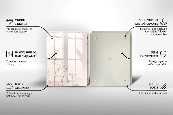 Copri piano cottura in vetro Contorni di fiori