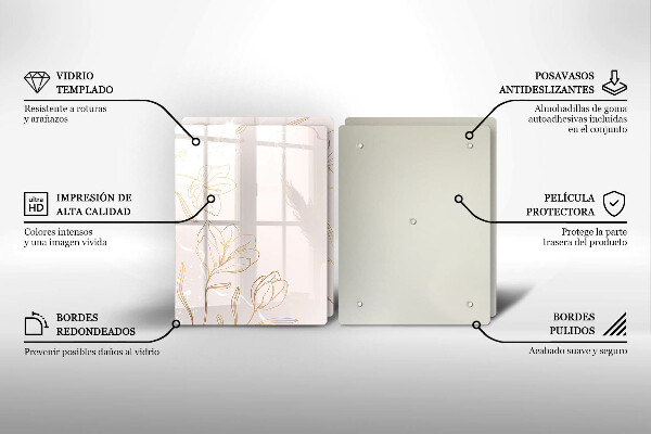 Copri piano cottura in vetro Contorni di fiori