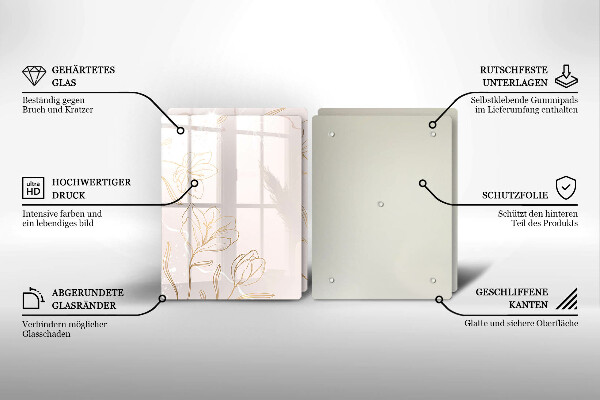 Copri piano cottura in vetro Contorni di fiori