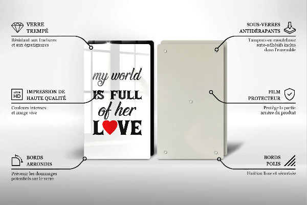 Copri piano cottura in vetro Iscrizione frase