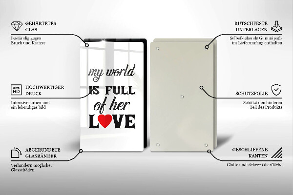 Copri piano cottura in vetro Iscrizione frase