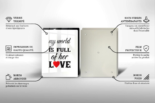 Copri piano cottura in vetro Iscrizione frase