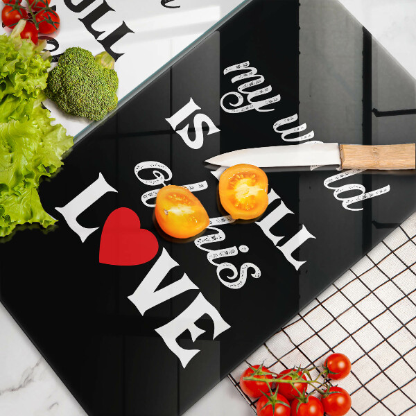 Copri piano cottura in vetro Iscrizione frase