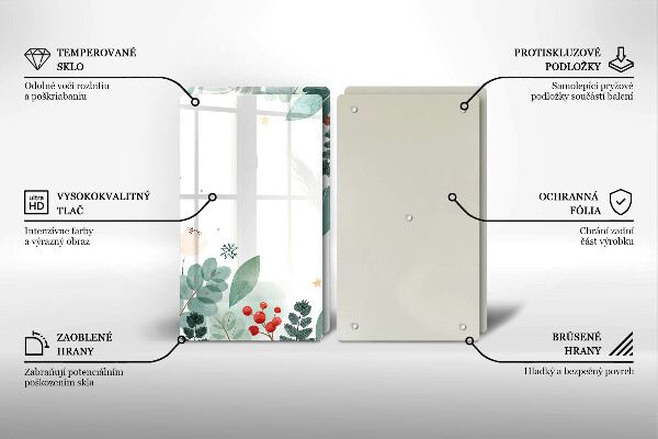 Copri piano cottura in vetro Foglie ad acquerello
