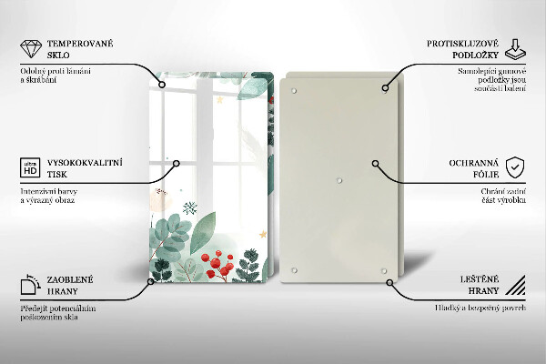 Copri piano cottura in vetro Foglie ad acquerello