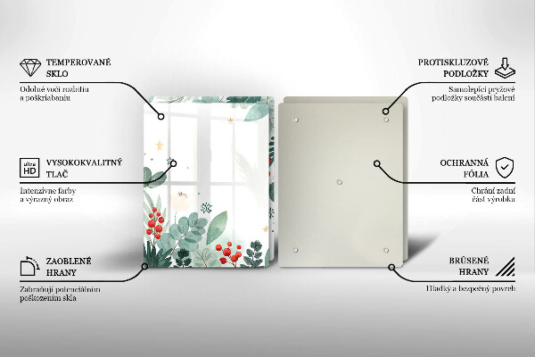 Copri piano cottura in vetro Foglie ad acquerello