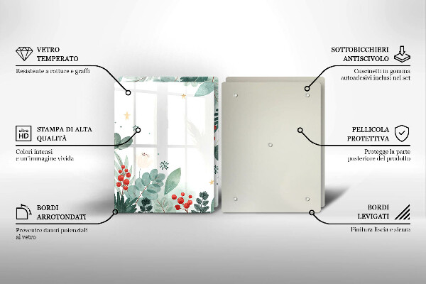 Copri piano cottura in vetro Foglie ad acquerello