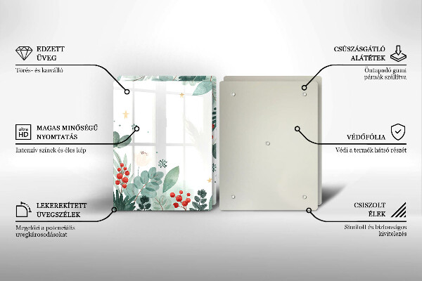 Copri piano cottura in vetro Foglie ad acquerello