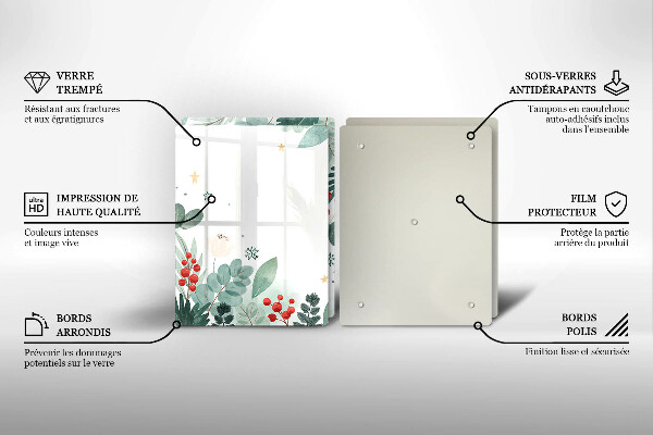 Copri piano cottura in vetro Foglie ad acquerello