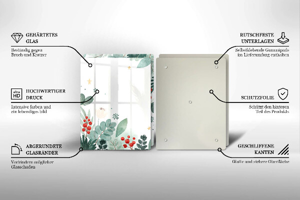 Copri piano cottura in vetro Foglie ad acquerello