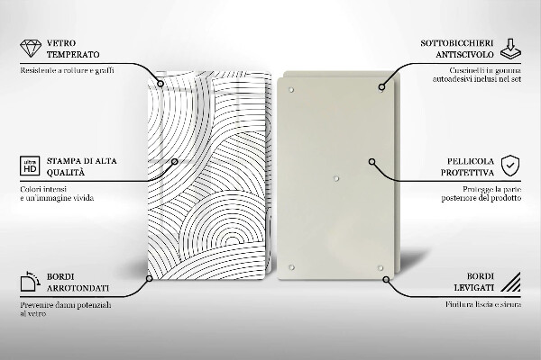Copertura piano cottura Astrazione delle linee nere