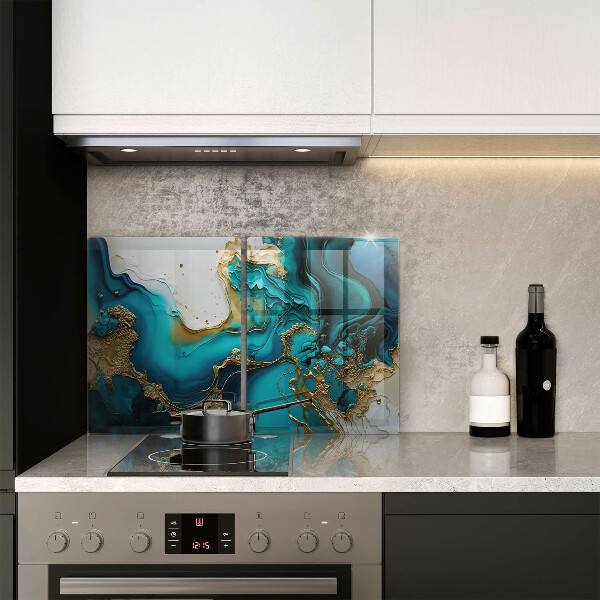 Copri piano cottura Astrazione turchese