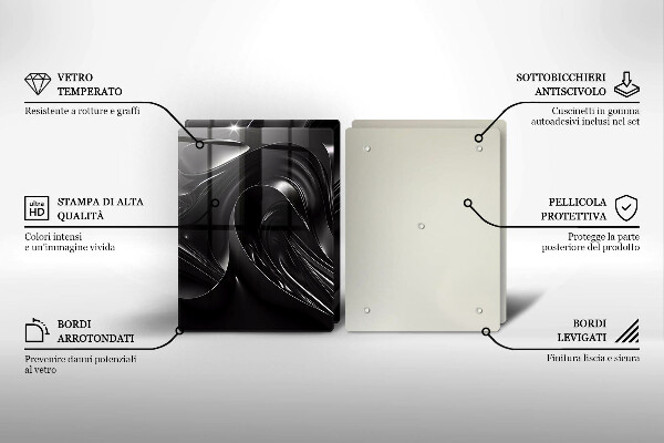 Copri piano cottura Messa nera astratta