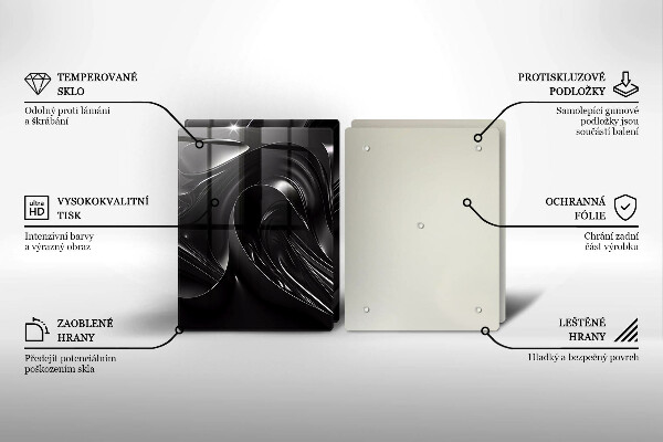 Copri piano cottura Messa nera astratta