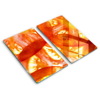 Copri piano cottura Una fetta di pomodoro rosso