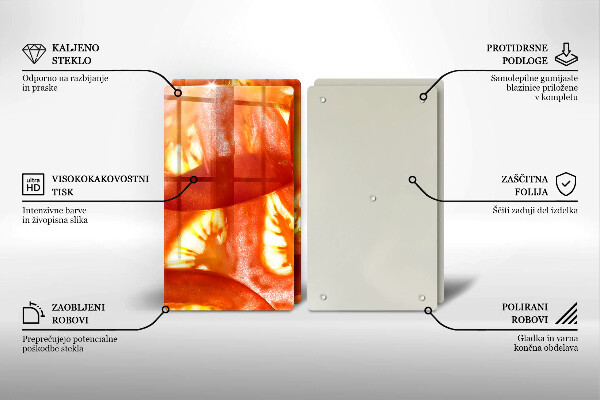Copri piano cottura Una fetta di pomodoro rosso