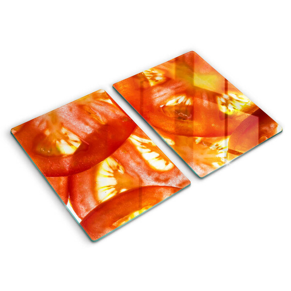 Copri piano cottura Una fetta di pomodoro rosso