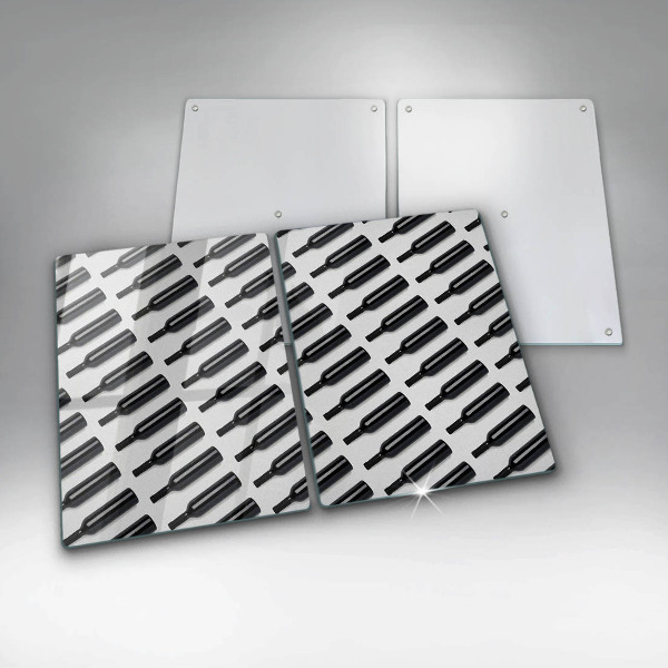 Copri piano cottura Bottiglie di vino nere