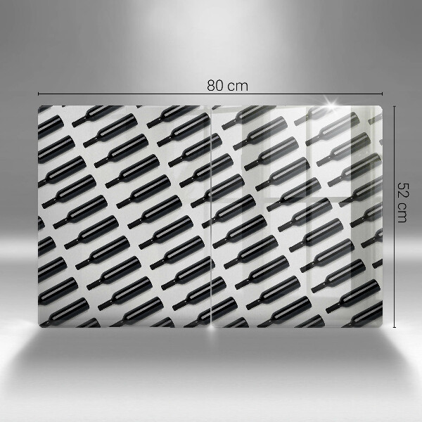 Copri piano cottura Bottiglie di vino nere