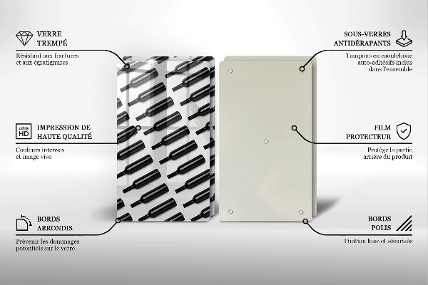 Copri piano cottura Bottiglie di vino nere