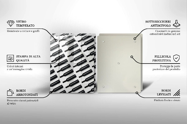 Copri piano cottura Bottiglie di vino nere