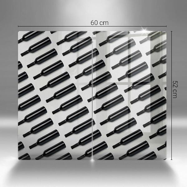 Copri piano cottura Bottiglie di vino nere