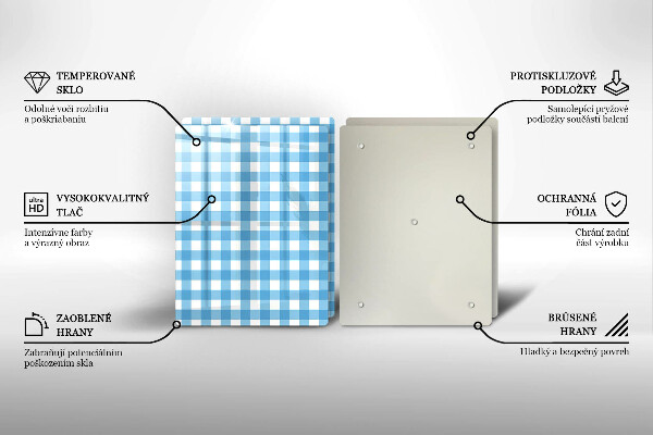 Copri piano cottura Motivo a quadretti blu e bianchi