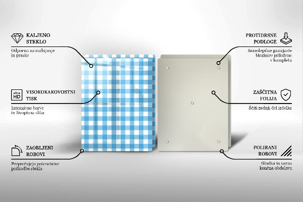 Copri piano cottura Motivo a quadretti blu e bianchi