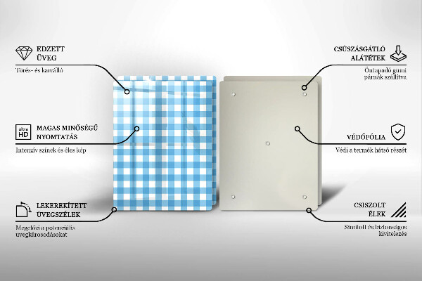 Copri piano cottura Motivo a quadretti blu e bianchi