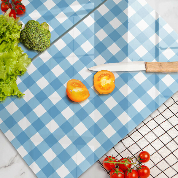 Copri piano cottura Motivo a quadretti blu e bianchi