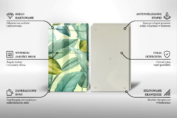 Copri piano cottura Foglie tropicali verdi