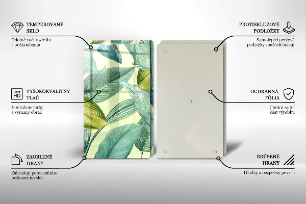 Copri piano cottura Foglie tropicali verdi