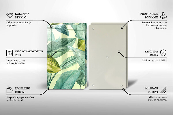 Copri piano cottura Foglie tropicali verdi