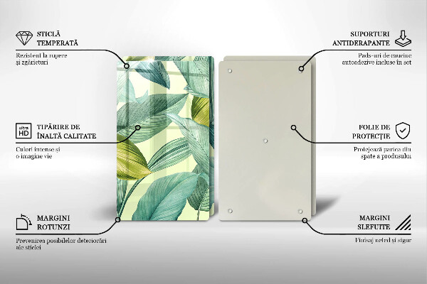 Copri piano cottura Foglie tropicali verdi