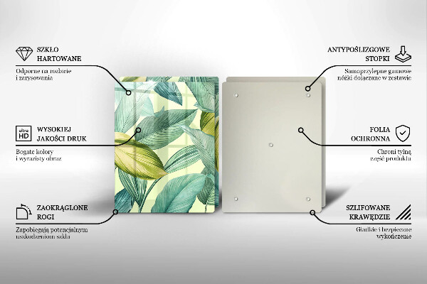 Copri piano cottura Foglie tropicali verdi