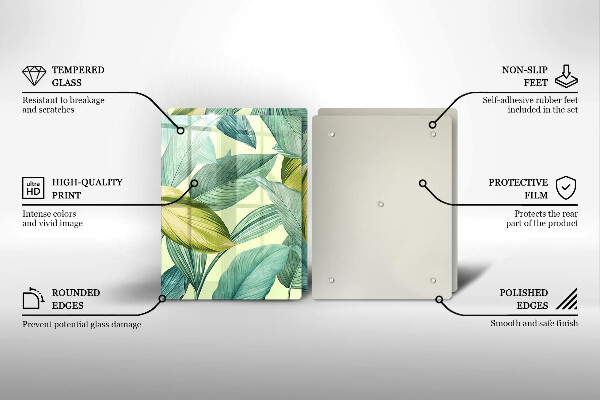 Copri piano cottura Foglie tropicali verdi