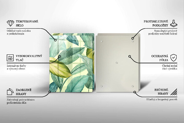 Copri piano cottura Foglie tropicali verdi