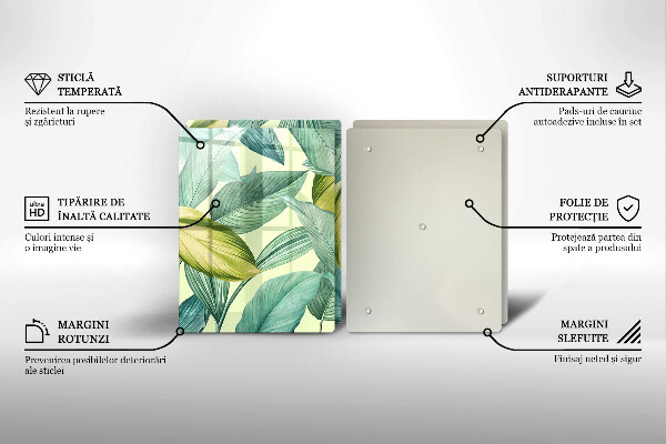 Copri piano cottura Foglie tropicali verdi