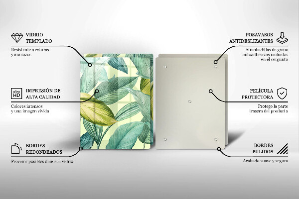 Copri piano cottura Foglie tropicali verdi