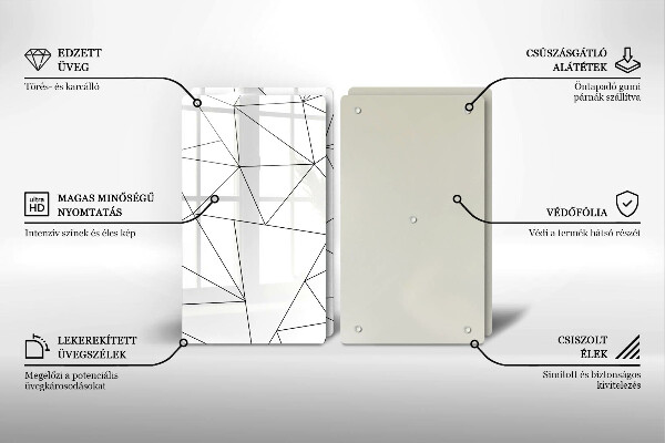 Copri piano cottura Triangoli bianchi
