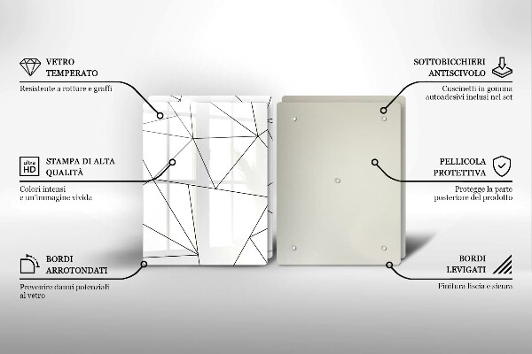 Copri piano cottura Triangoli bianchi