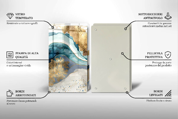 Copri piano cottura Marmo colorato