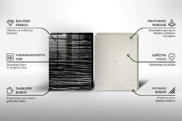 Copri piano cottura Astrazione nera