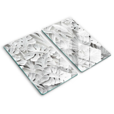 Copri piano cottura fiori bianchi