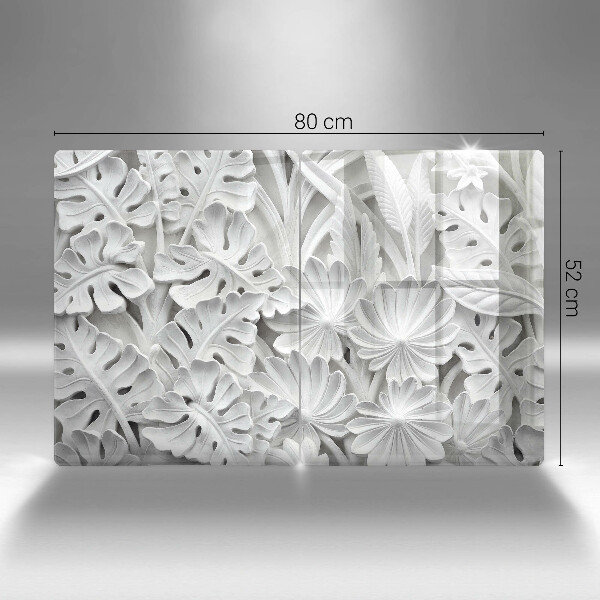 Copri piano cottura fiori bianchi