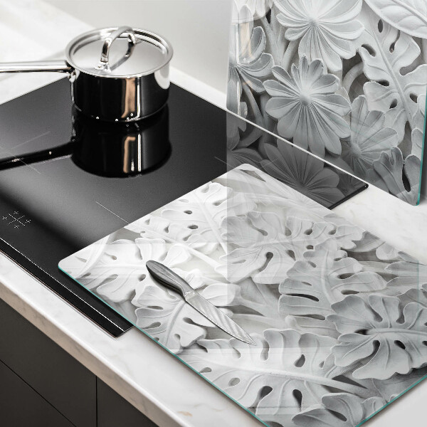Copri piano cottura fiori bianchi