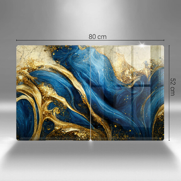 Copri piano cottura Marmo blu e oro